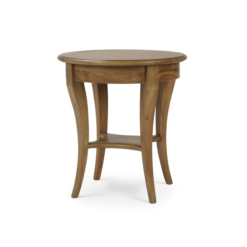Bradley Round Side Table in Antique French Oak