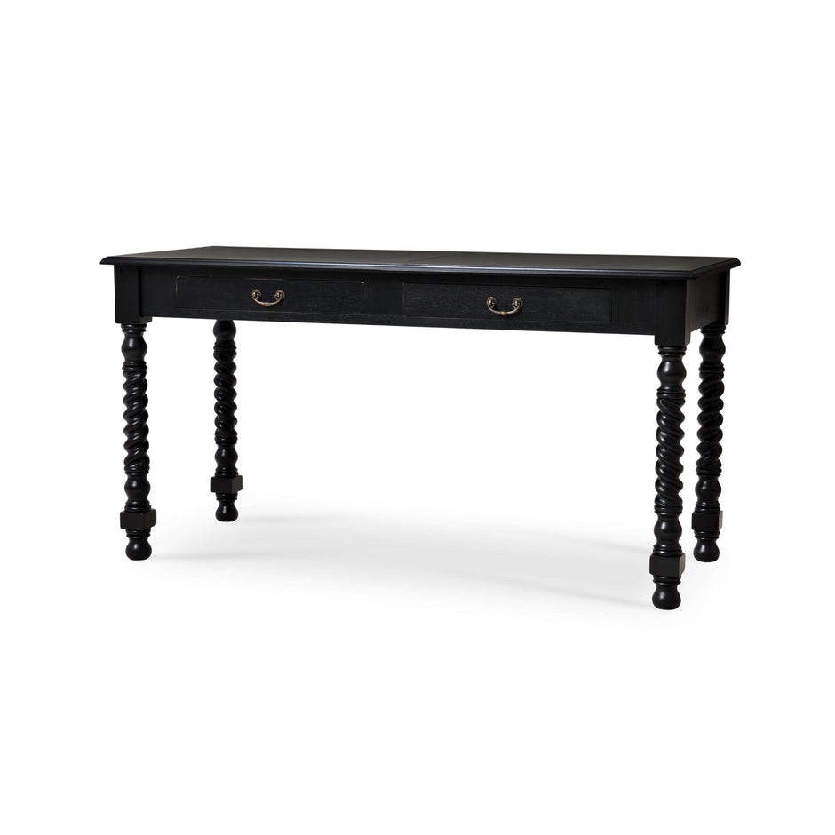 Console Desk w/ Barley Twist Leg in Batavia Black