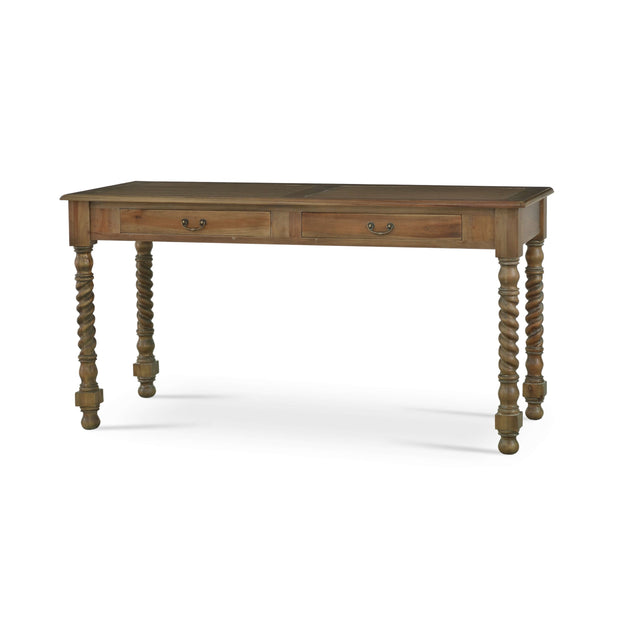Console Desk w/ Barley Twist Leg in Straw Wash