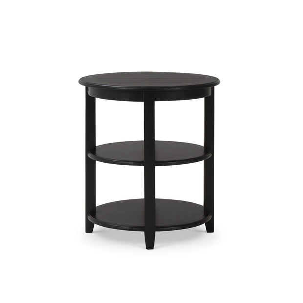 Luna Round 3 Tier Side Table in Batavia Black