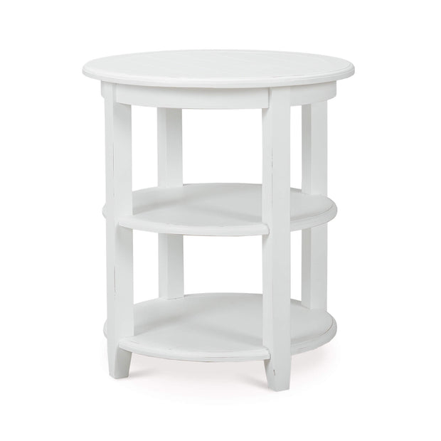 Luna Round 3 Tier Side Table in Architectural White
