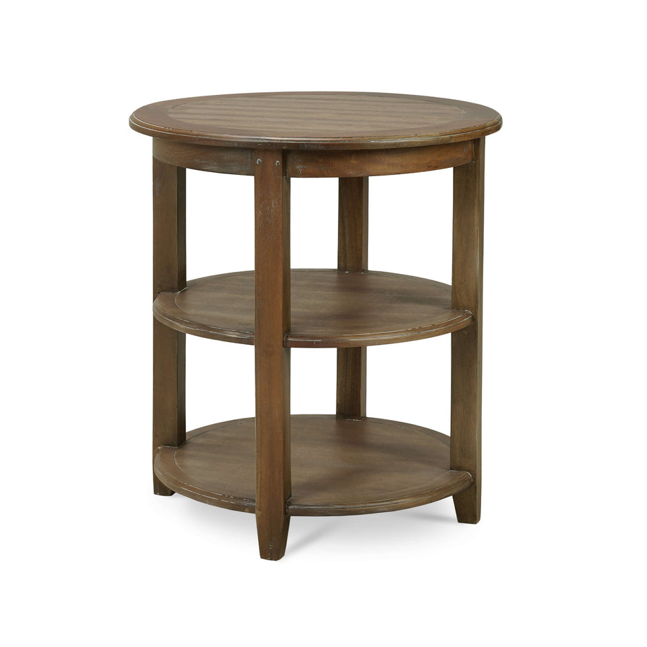 Luna Round 3 Tier Side Table in Straw Wash