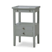 Eton 2 Drawer Side Table w/ Pull Out Shelf in Grey Charleston