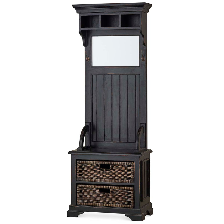 Homestead Narrow Hallstand w/ Rattan Baskets