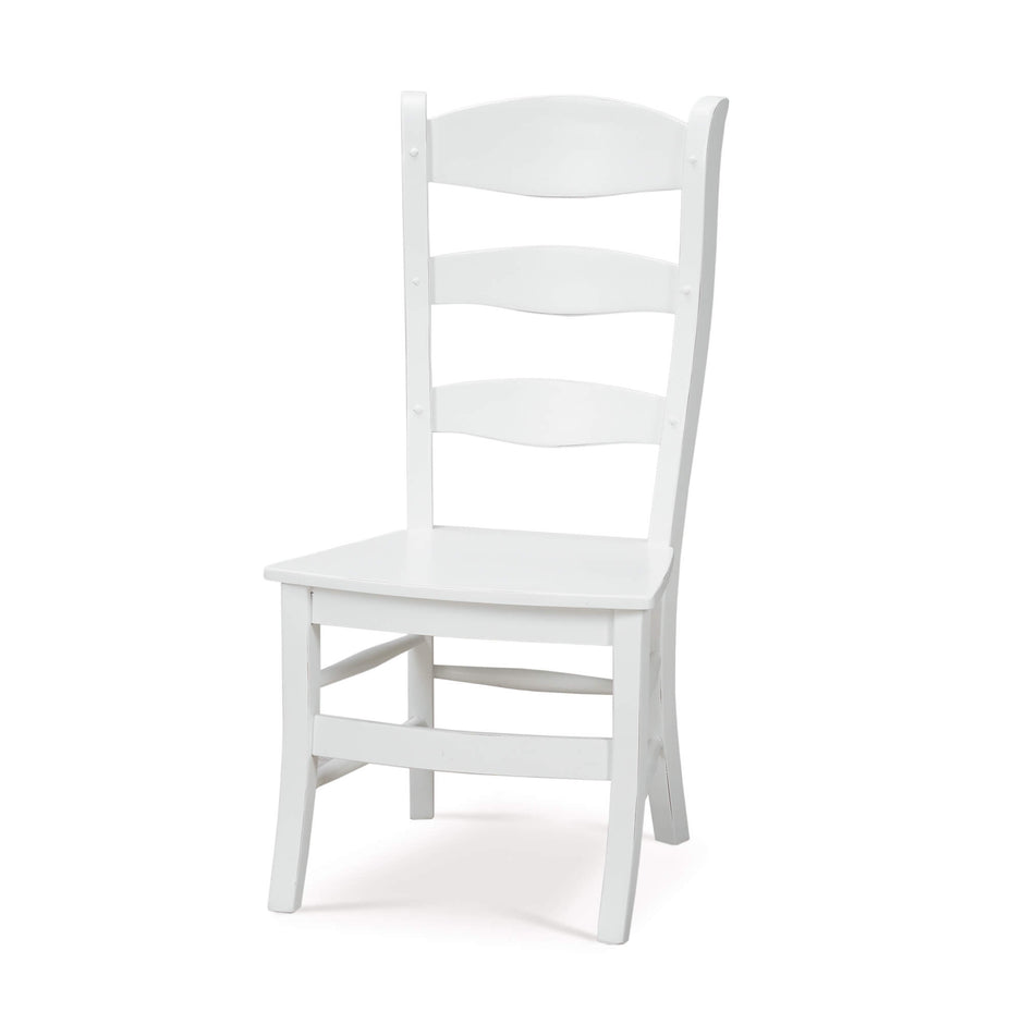 Peg & Dowel Ladder Back w/ Wood Seat in Architectural White