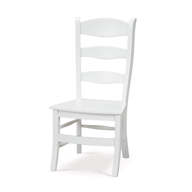 Peg & Dowel Ladder Back w/ Wood Seat in Architectural White