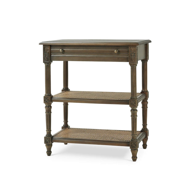 Melissa Side Table in Straw Wash w/ Rattan Glaze on Shelves