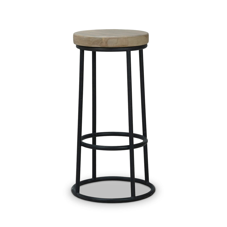 Indigo Barstool w/ Wood Seat in Gamalina
