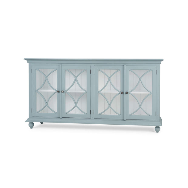 Hamilton 4 Door Buffet in Frosted Blue w/ True White Interior and no distressing