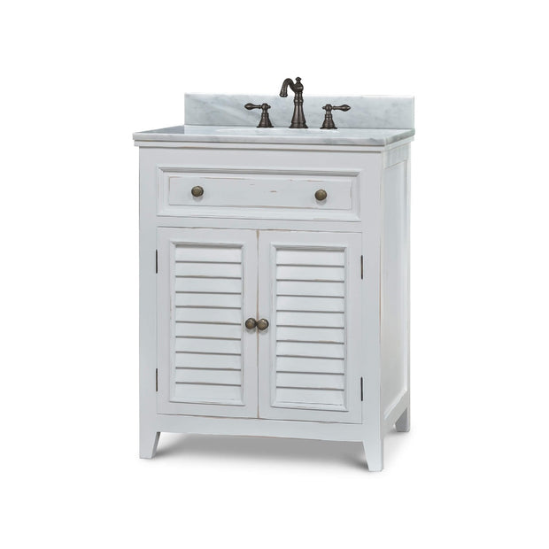 Shutter Vanity w/ Sink & Marble Top