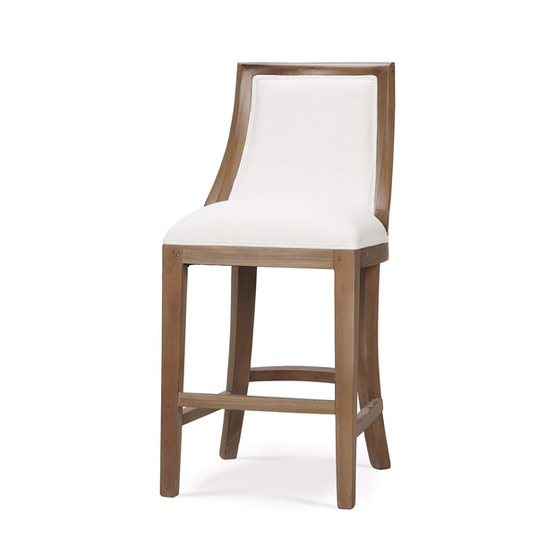 Monarch Counter Stool in Straw Wash w /Arctic White Performance Fabric