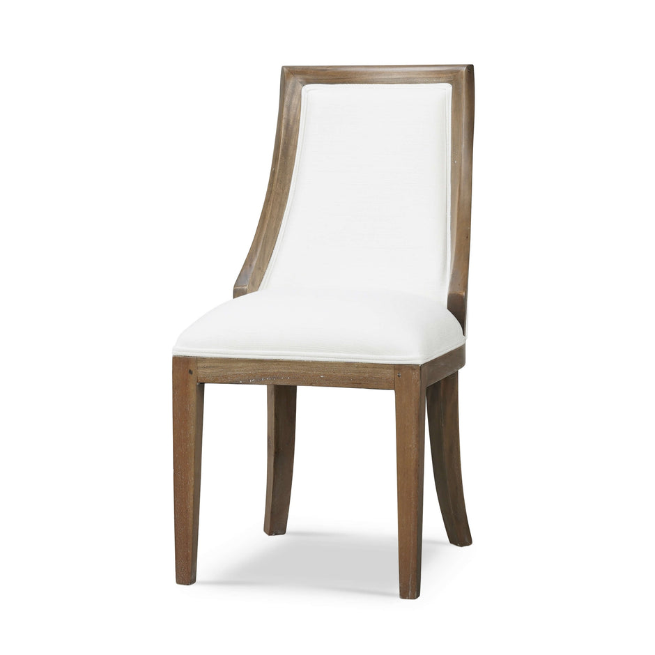 Monarch Dining Chair in Straw Wash w/ Arctic White Performance Fabric