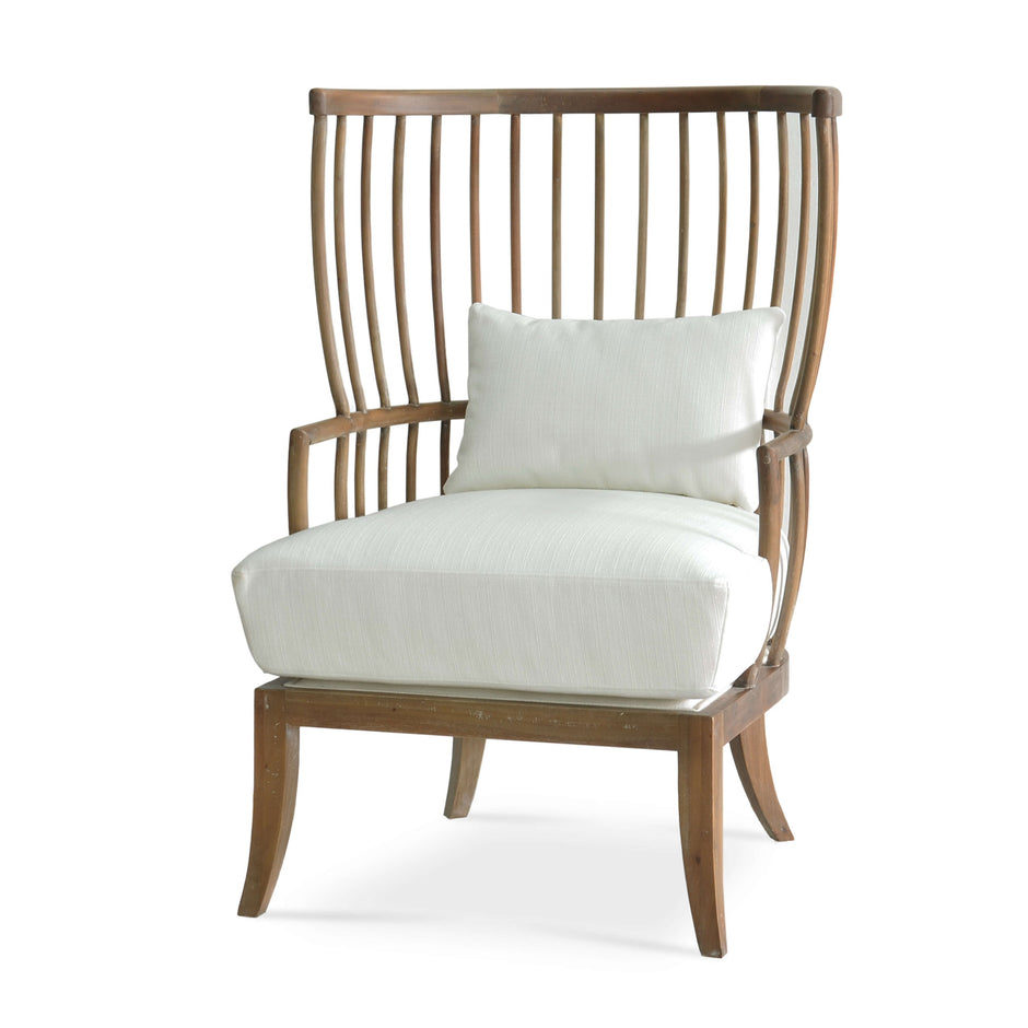 Winston Windsor Chair in Straw Wash w/ Arctic White Performance Fabric