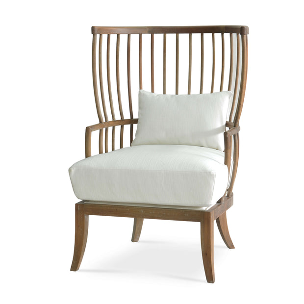 Winston Windsor Chair in Straw Wash w/ Arctic White Performance Fabric