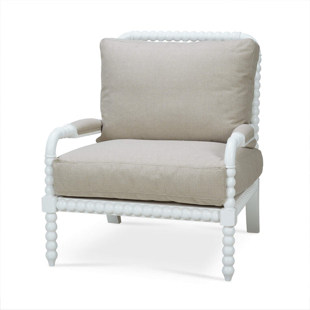 Cholet Arm Chair in Architectural White w/ Camelot Performance Fabric