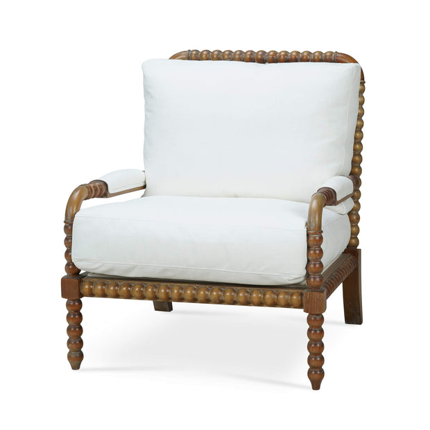 Cholet Arm Chair in Straw Wash w/ Arctic White Performance Fabric
