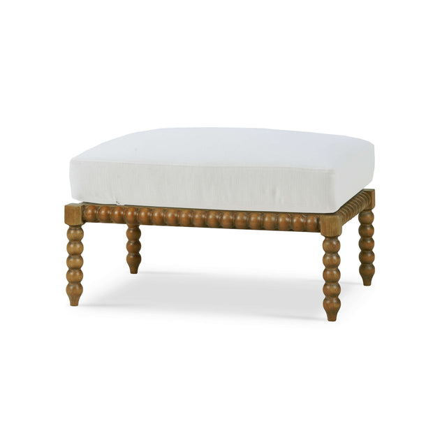 Cholet Ottoman in Straw Wash w/ Arctic White Performance Fabric