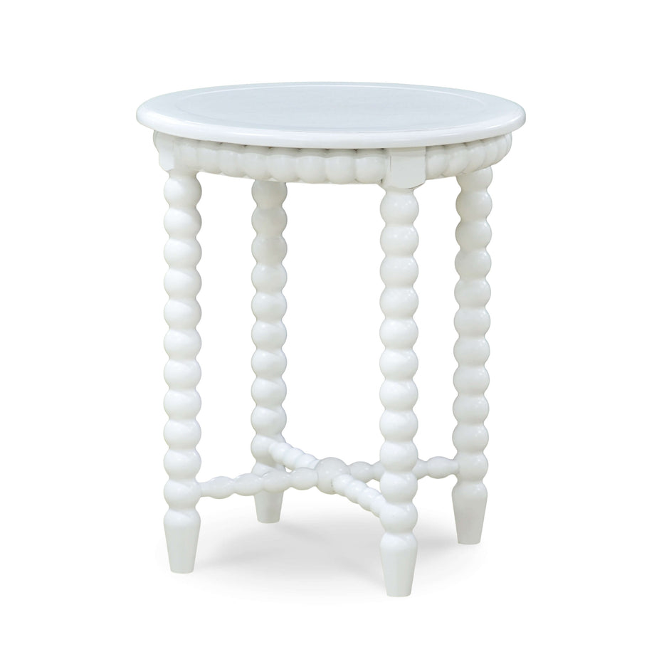 Cholet Round End Table in Architectural White