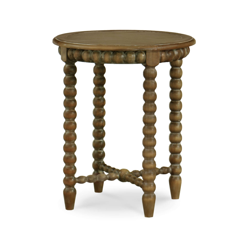 Cholet Round End Table in Straw Wash