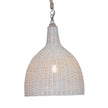 Hampton Rattan Pendant Large in White Wash
