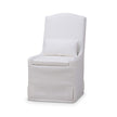 Sierra Slipcovered Dining Chair w/ Castors w/ Arctic White Performance Fabric