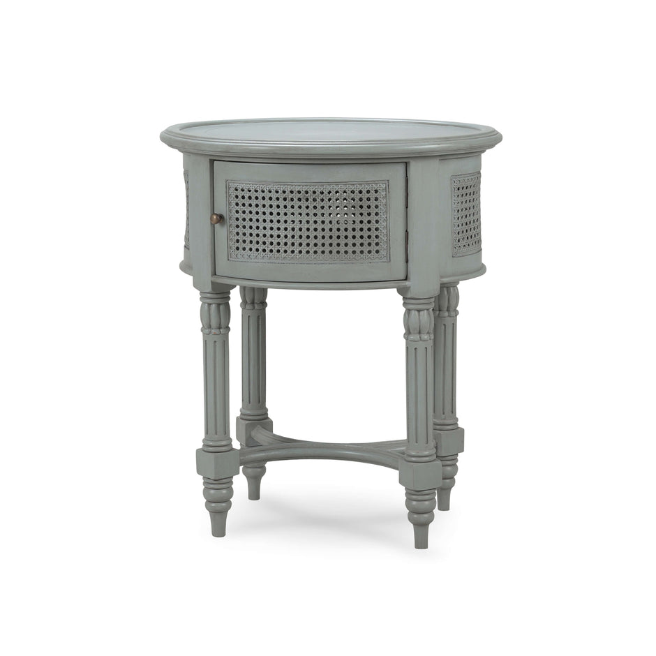 Montego Side Table w/ Rattan Door