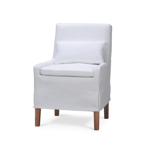 Bilboa Slipcovered Side Dining Chair in Straw Wash w/ Arctic White Performance Fabric