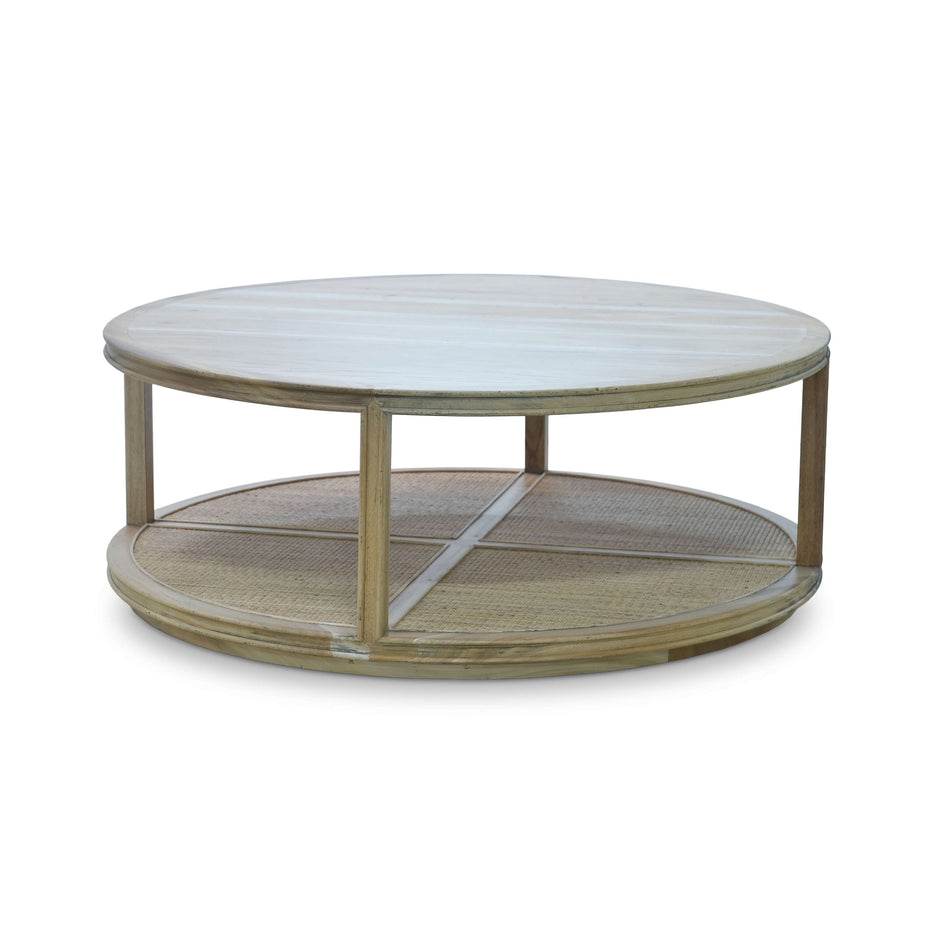 Cohan Round Coffee Table w/ Rattan