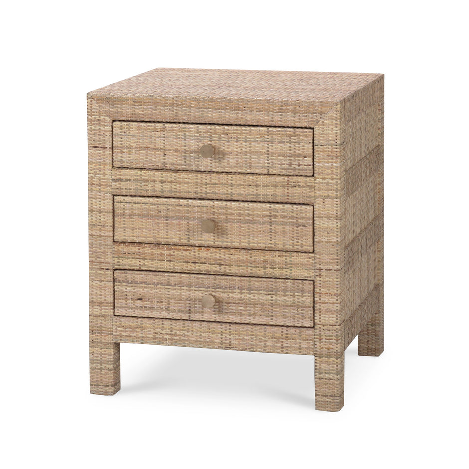 Kagu End Table Wrapped in Natural Rattan