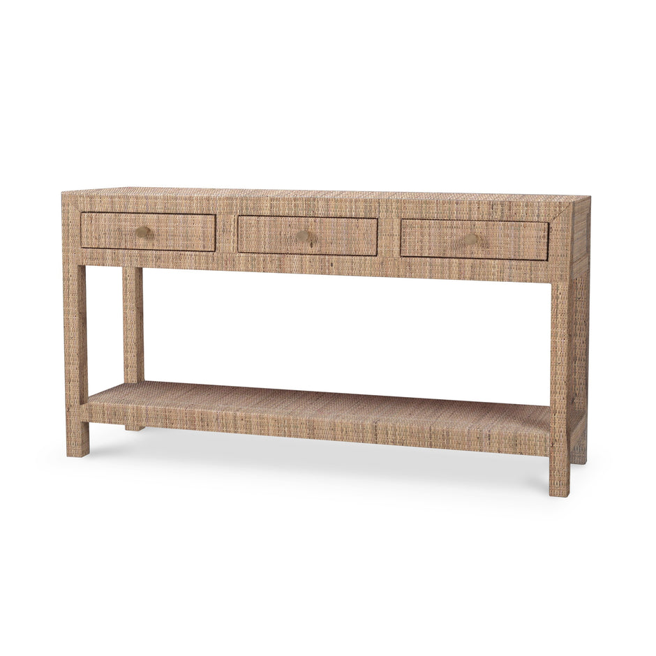 Kagu Console Table Wrapped in Rattan Natural