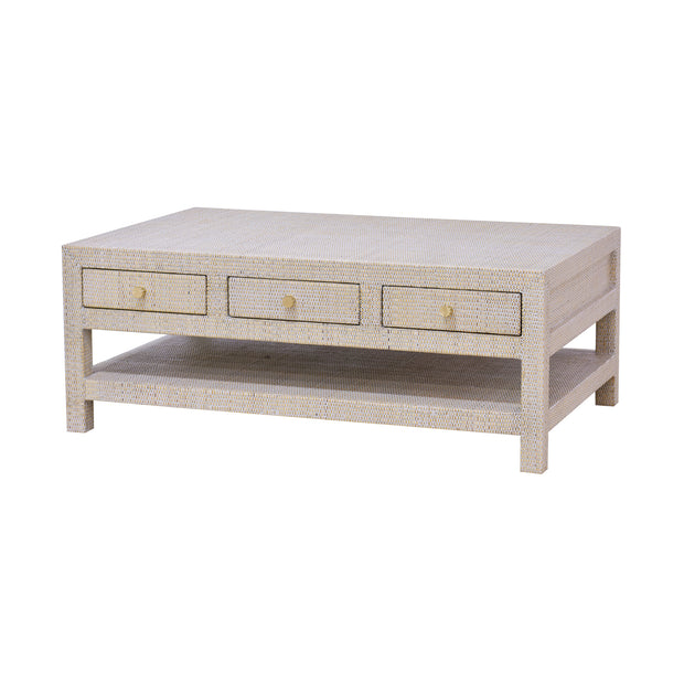 Kagu 6 Drawer Coffee Table w/ Rattan