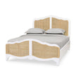 Covington Bed Queen in Architectural White w/ Rattan Natural