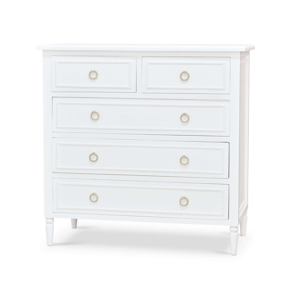 Cholet 5 Drawer Dresser in Architectural White
