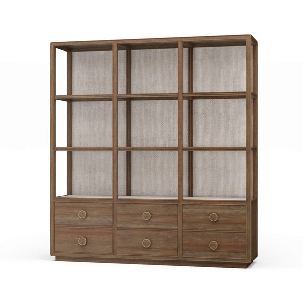 Cohan Open Cabinet w/ 6 Drawers w/ Rattan