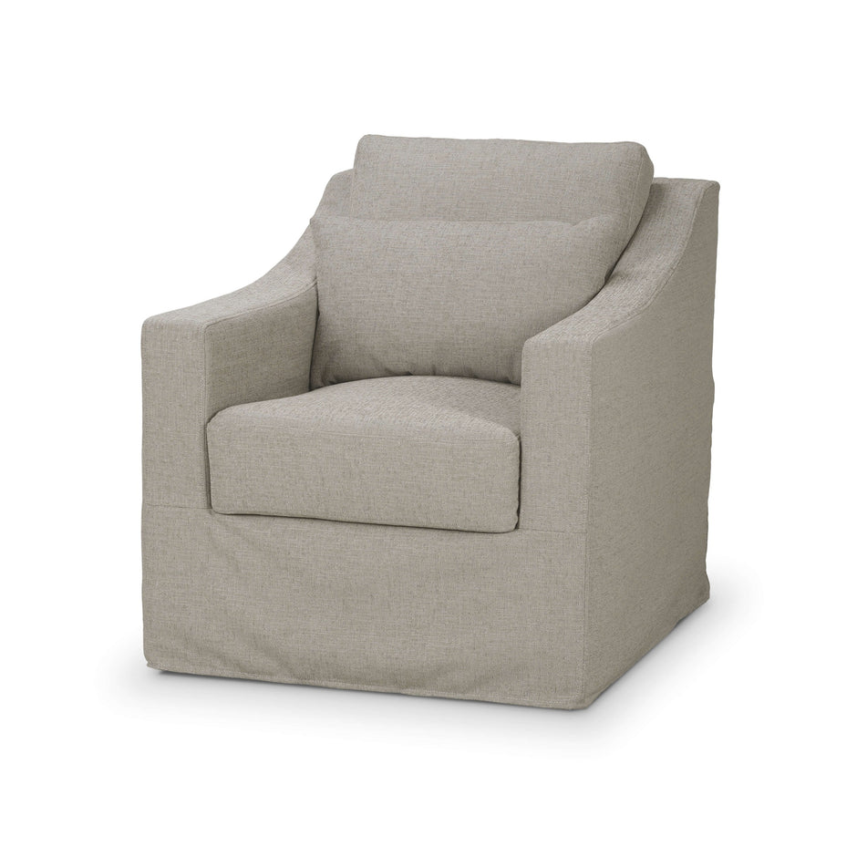Sutton Swivel Chair in Sand Performance Fabric