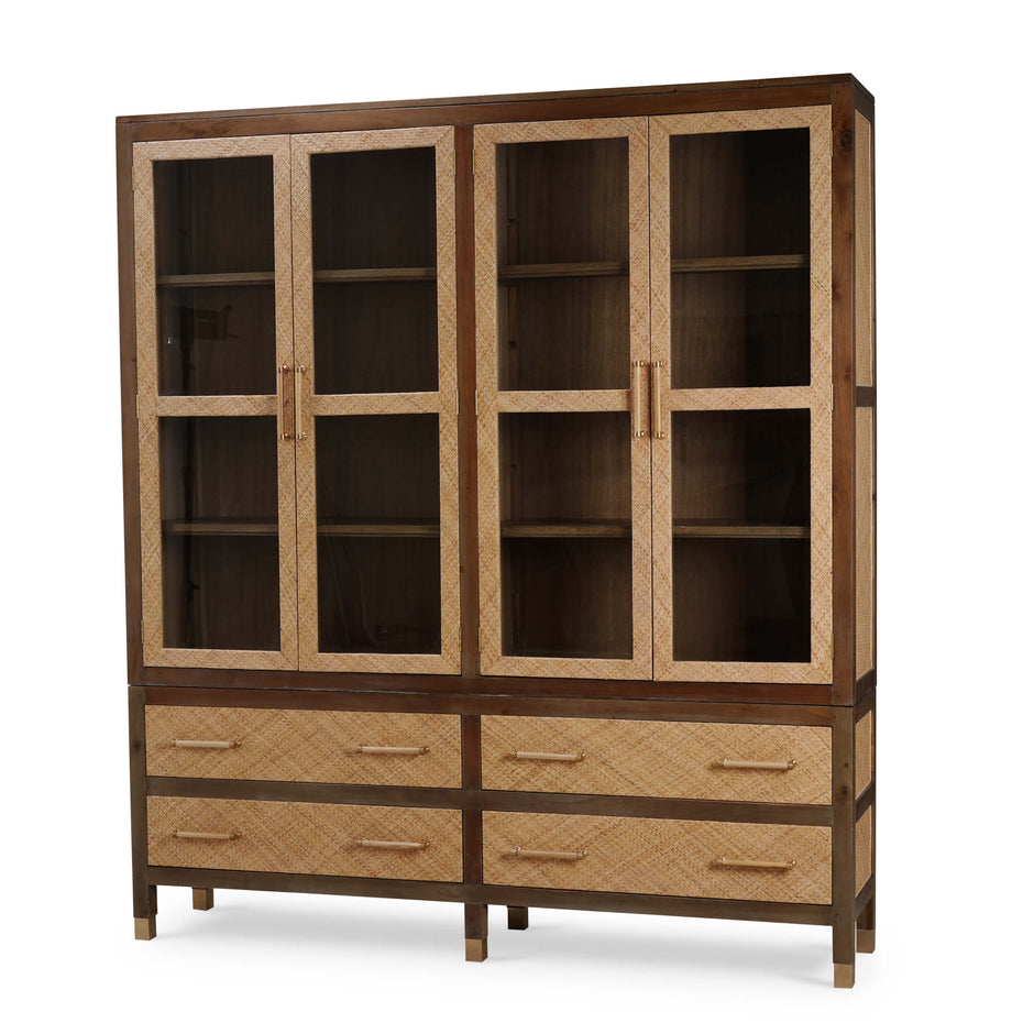 Kagu 4 Door Tall Cabinet w/ Premium Rattan