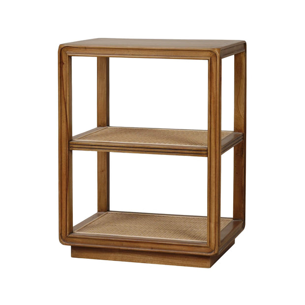 Cohan End Table In Fruitwood w/ Rattan Natural