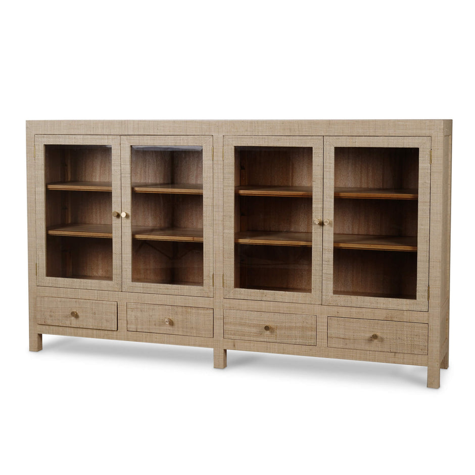 Kagu 4 Door Low Cabinet w/ Raffia