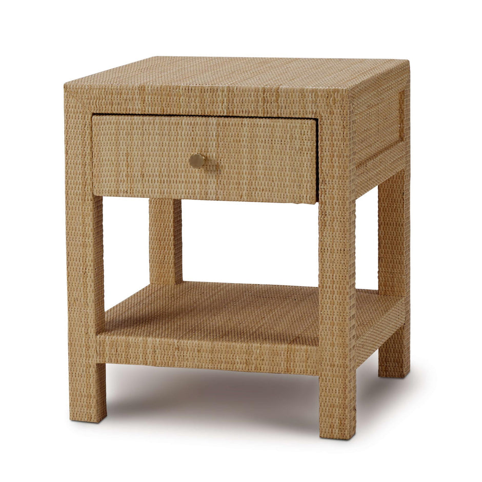 Kagu 1 Drawer Nightstand Wrapped in Natural Rattan