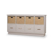Dakota Storage Unit w/ Drawers & Rattan Baskets
