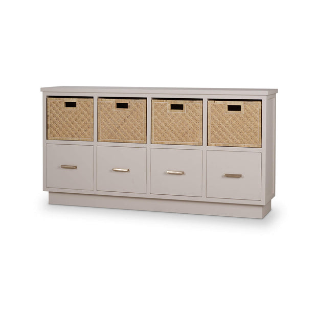 Dakota Storage Unit w/ Drawers & Rattan Baskets