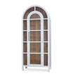 Vannes Display Cabinet w/ Glass Shelves in True White w/ Driftwood Interior