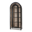 Vannes Display Cabinet w/ Glass Shelves in Vintage Black w/ Putty Interior