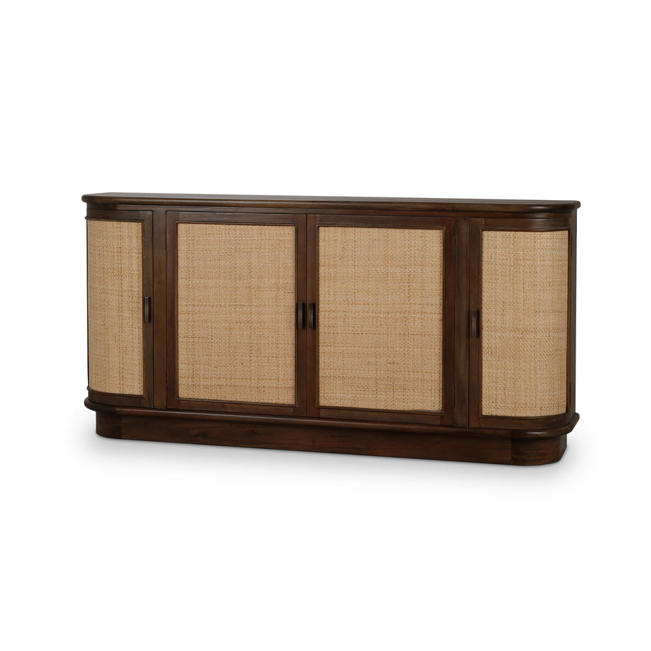 Dakota Oval 4 Door Sideboard w/ Rattan Panels