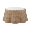 Newport Ottoman in Rattan Natural w/ Arctic White Performance Fabric