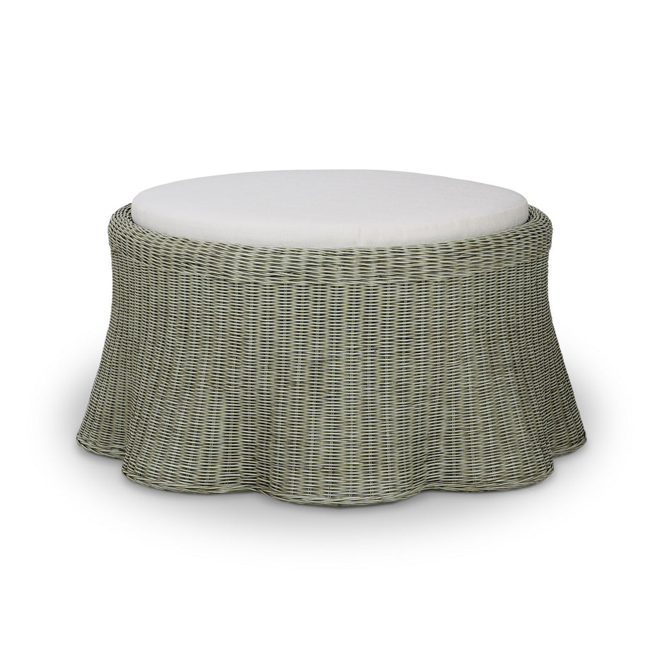 Newport Rattan Ottoman w/ Cushion