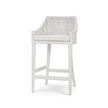 Savanah Counter Stool in True White Rattan & Legs w/ Arctic White Seat Cushion
