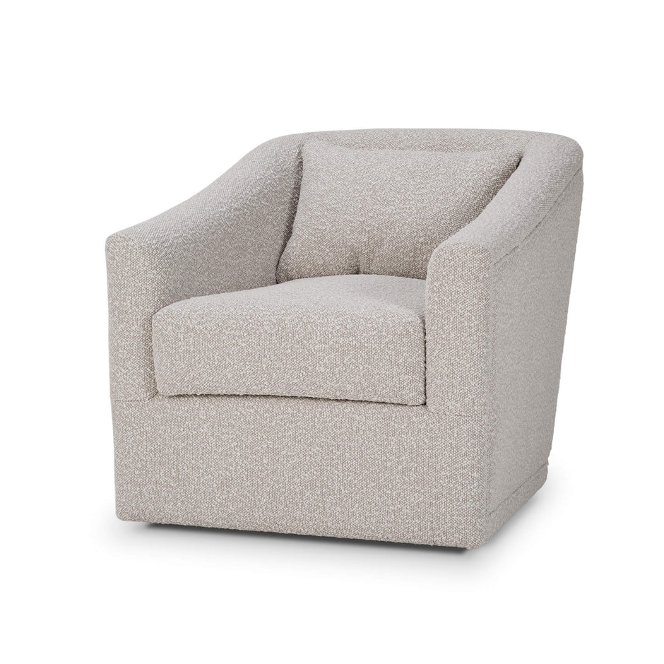 Victor Swivel Chair in Boucle Sand Performance Fabric