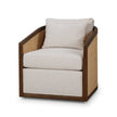 Willis Swivel Chair w/ Mahogany Frame & Rattan