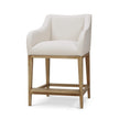 Elanor Counter Stool w/ Arms in Fruitwood w/ Natural Performance Fabric